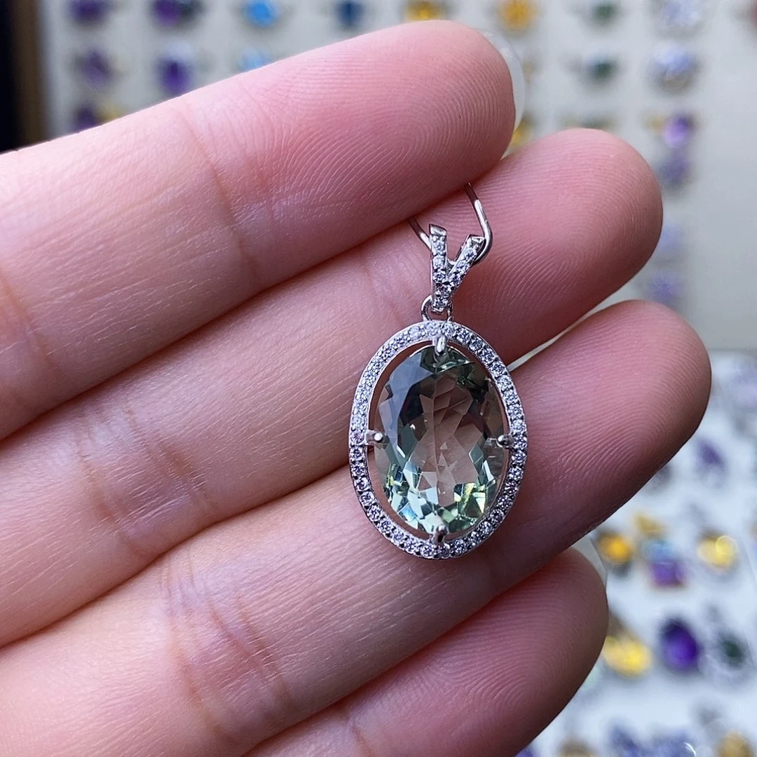 银S925镶嵌吊坠(不含链)水晶需要证书备注