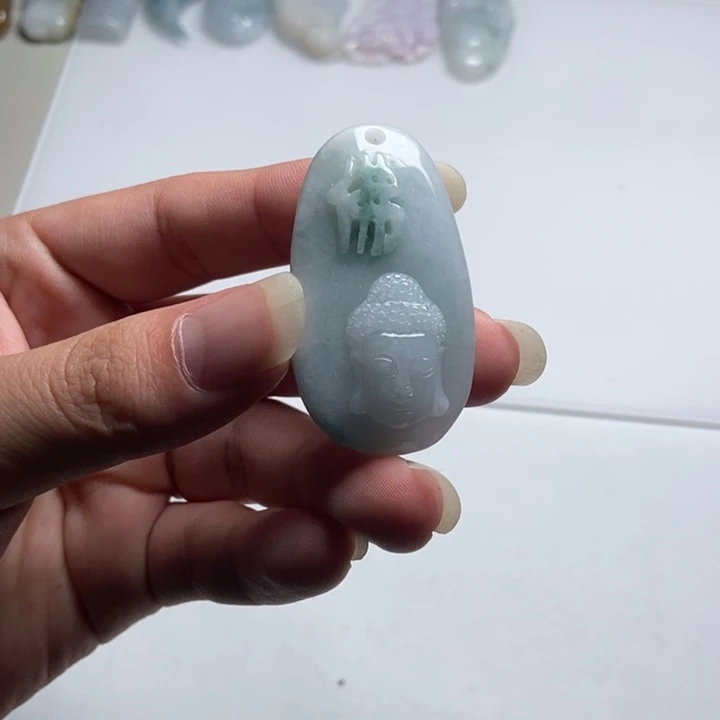 翡翠未镶嵌颈饰佛牌10