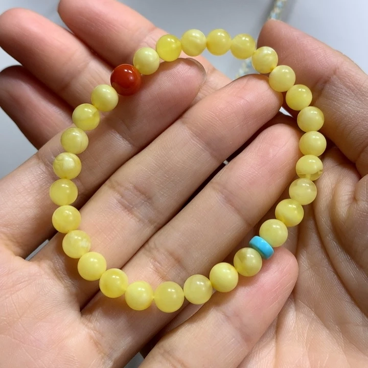 丝***年手链蜜蜡未镶嵌6mm