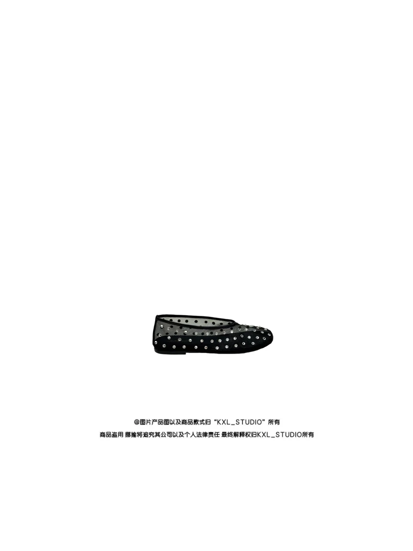 KXL-STUDIO｜夏日西西里·羊皮水钻网纱平底芭蕾舞鞋881-10