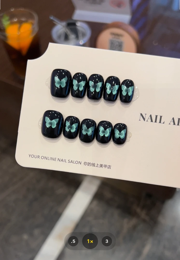 【黑洞蝴蝶】CHANSIANNA纯手工穿戴甲追光猫眼美甲黑洞蝴蝶系列