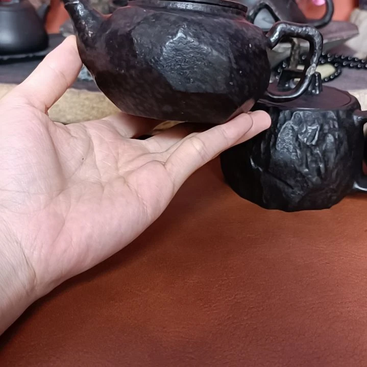 我***园手工雕刻随行手凿几何壶