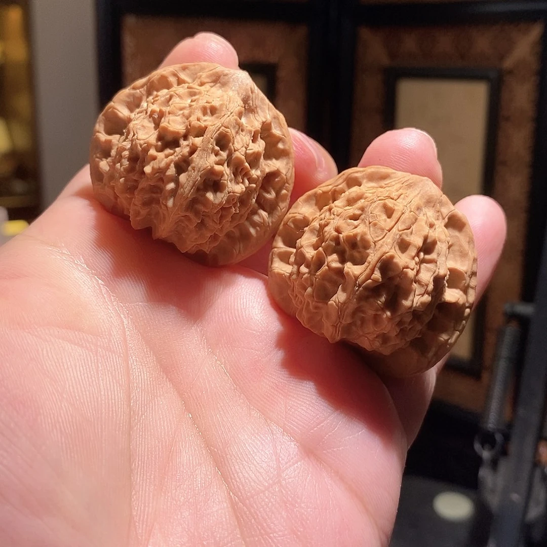 文玩核桃把件40老款狮子头全品