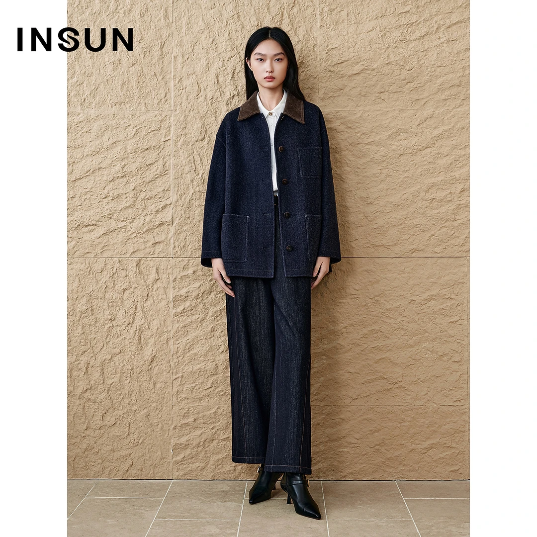 「巴恩风」INSUN恩裳专选2025冬季中长款美丽诺羊毛毛呢大衣外套