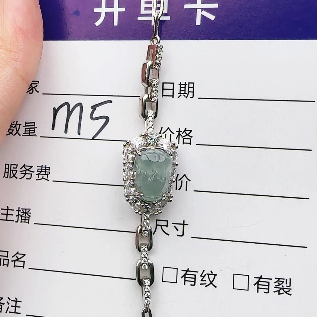 银S925镶嵌戒指翡翠戒指