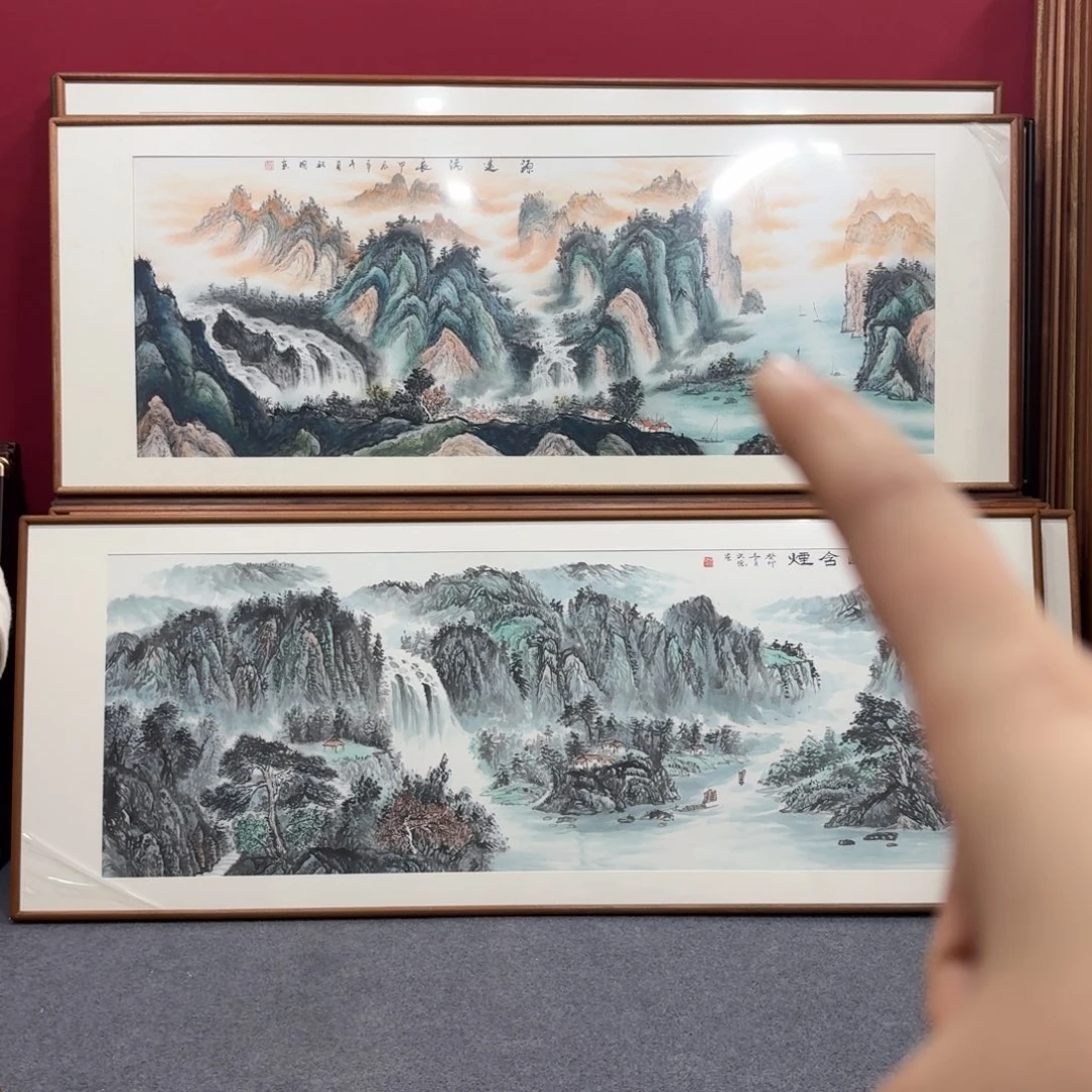 国画带框绘画210/80尺寸