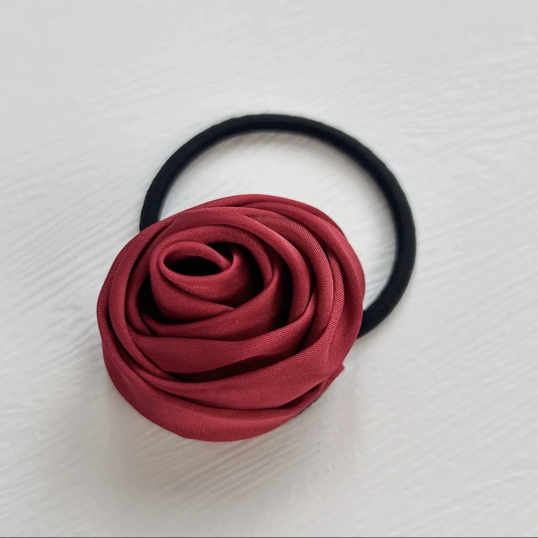 【发圈】香云花萝手工玫瑰丝巾扣发圈5月