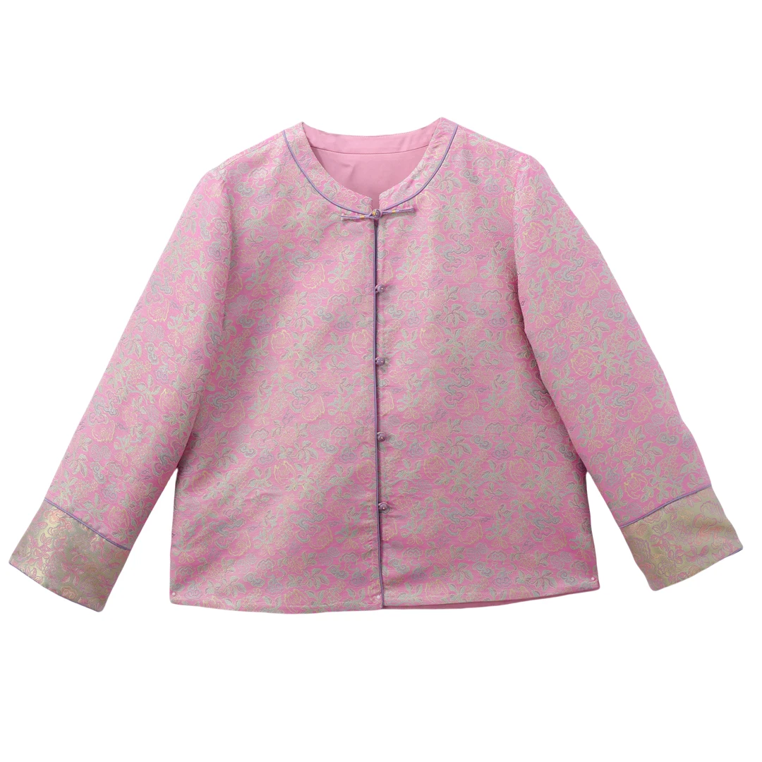 桃灼-YZ830022新中式宋锦丝毛中国风复古时尚气质百搭外套女装