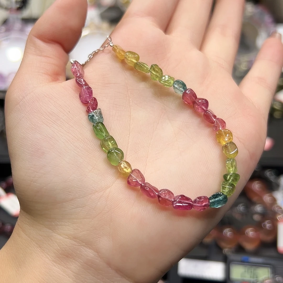 碧玺手链未镶嵌sg4碧玺碎石手链