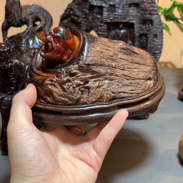 木大红酸枝熏香炉摆件