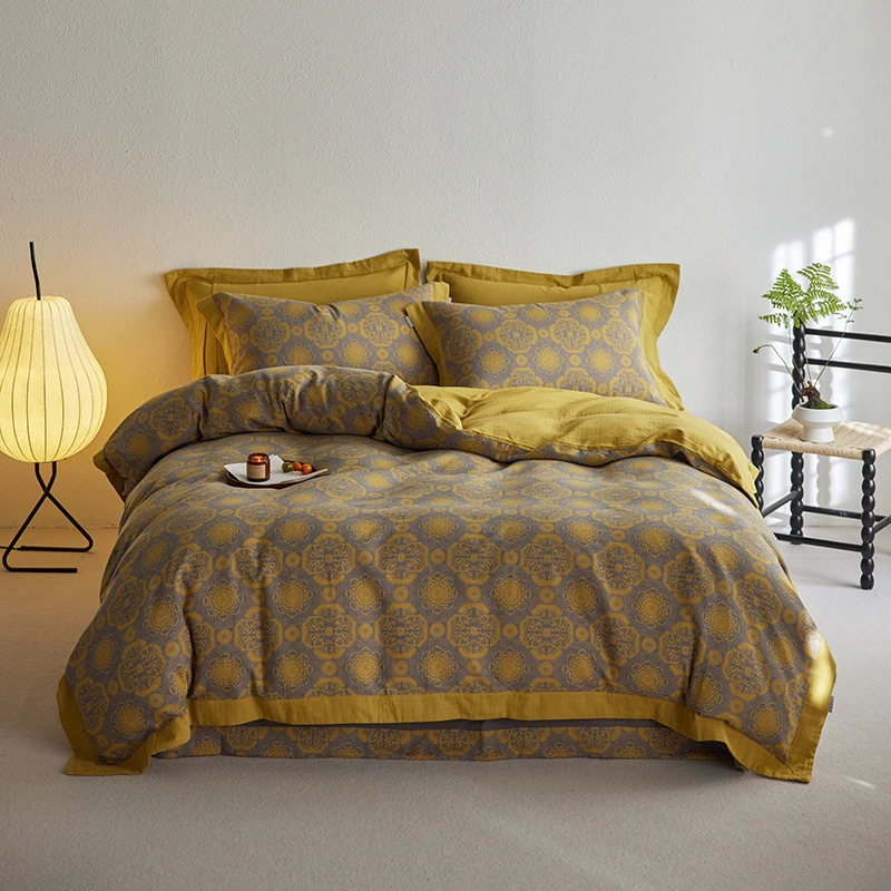 有斐/Youfeel 双层纱色织意韵贴边款四件套