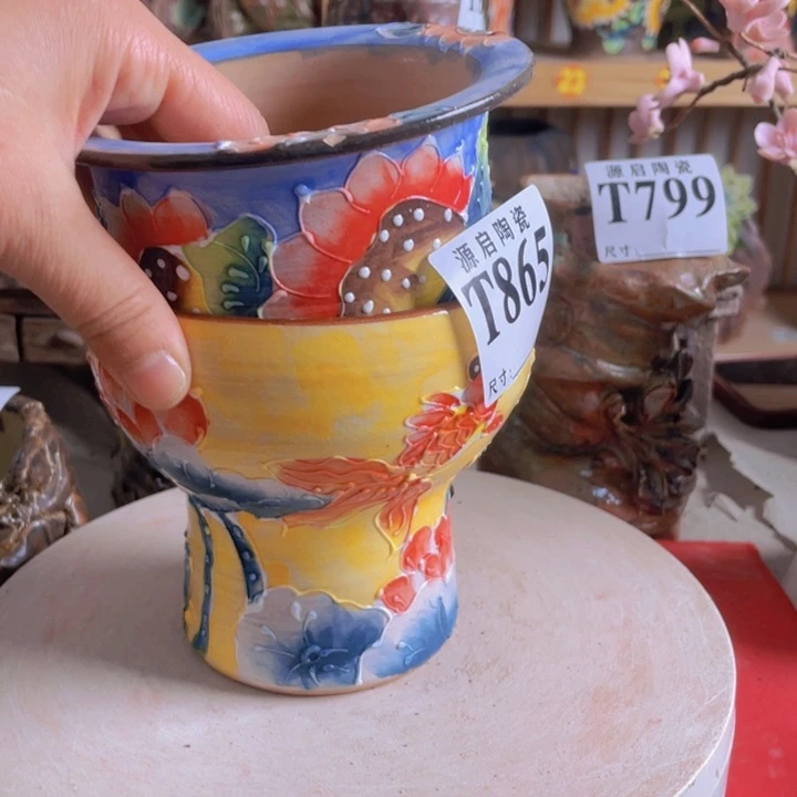 紫砂花盆惊****情景德镇陶瓷865