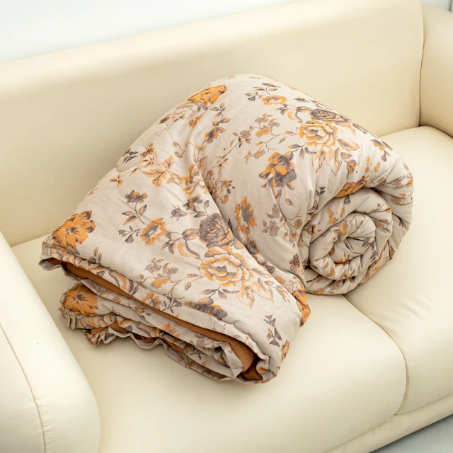 【京かわ会社】木耳边AB款秋冬被 暮影橙