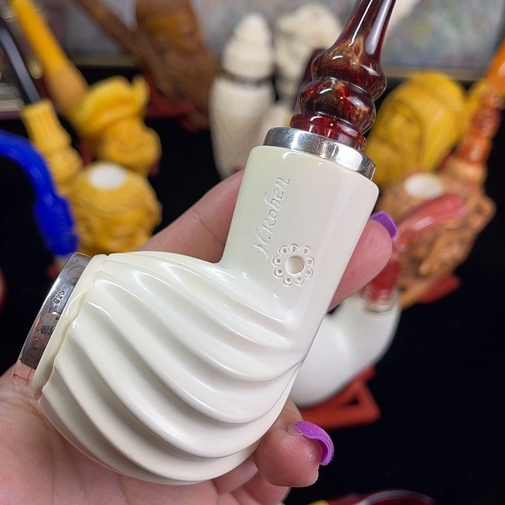 海泡石烟斗超大号空腔螺旋苹果