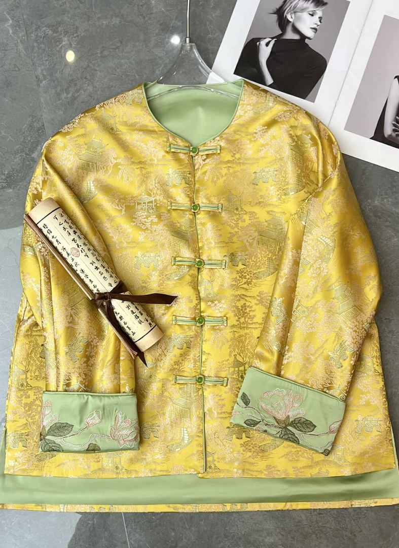 春上新【大喜】国风新中式提花短外套含30桑蚕丝  262524#  RW