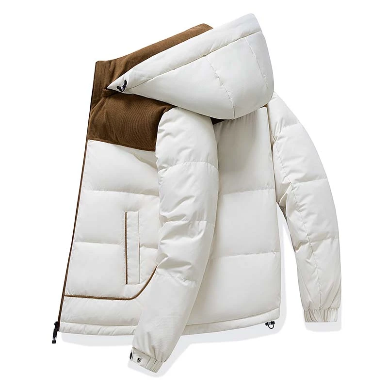 川蒙口川2025冬季新款羽绒服男士短款加厚可拆卸帽男服情侣外套