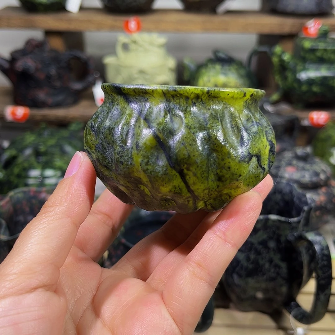 乐*谜石材藏玉药王石精品杯