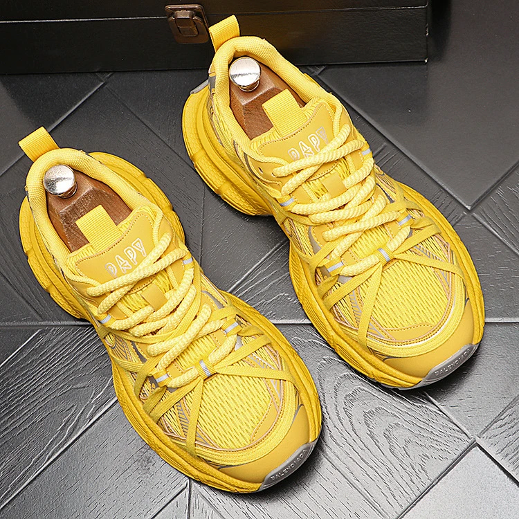 Louis Fordea/路易弗狄时尚老爹鞋男款夏季潮流透气旋转老爹男鞋