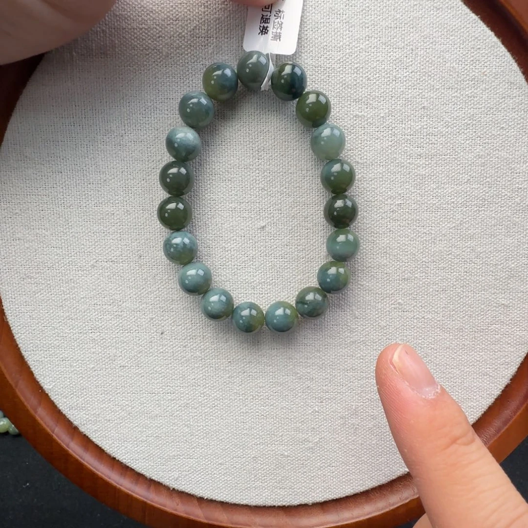 和田玉未镶嵌手链卡10蓝皮黄口，19-1