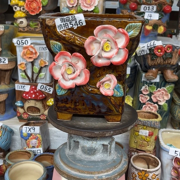 紫砂花盆粗陶材质多肉花盆546