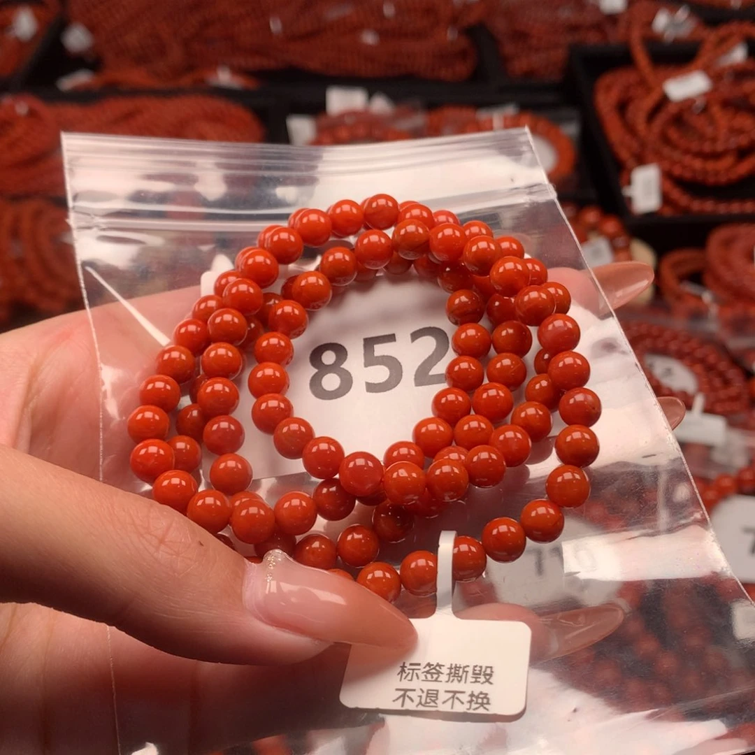 南红玛瑙手链未镶嵌6+mm