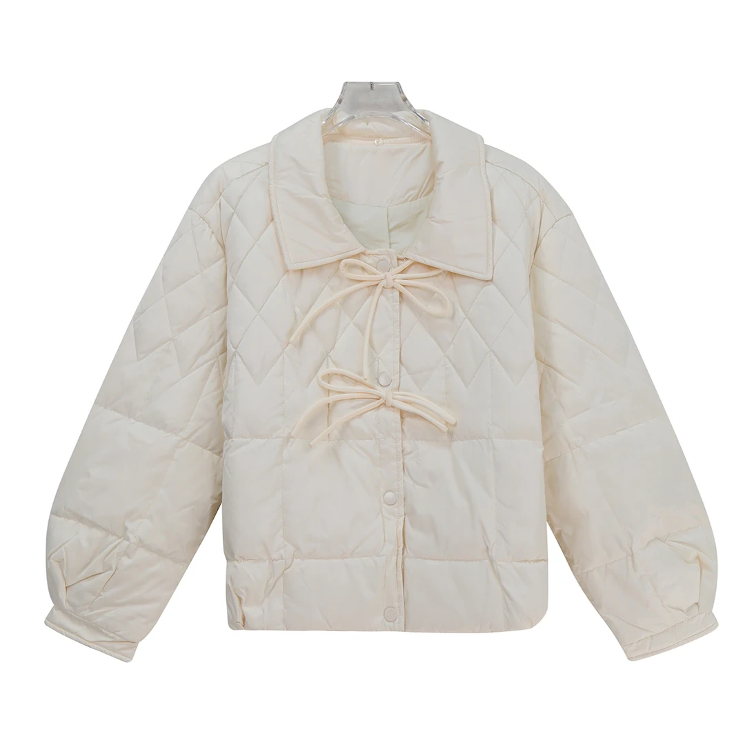 新中式国风盘扣菱格羽绒服短款设计感外套K2464