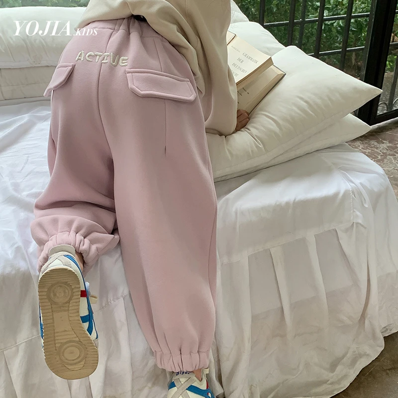 女童运动裤秋装2023新款洋气儿童束脚裤秋冬加绒卫裤女孩Y3DK050