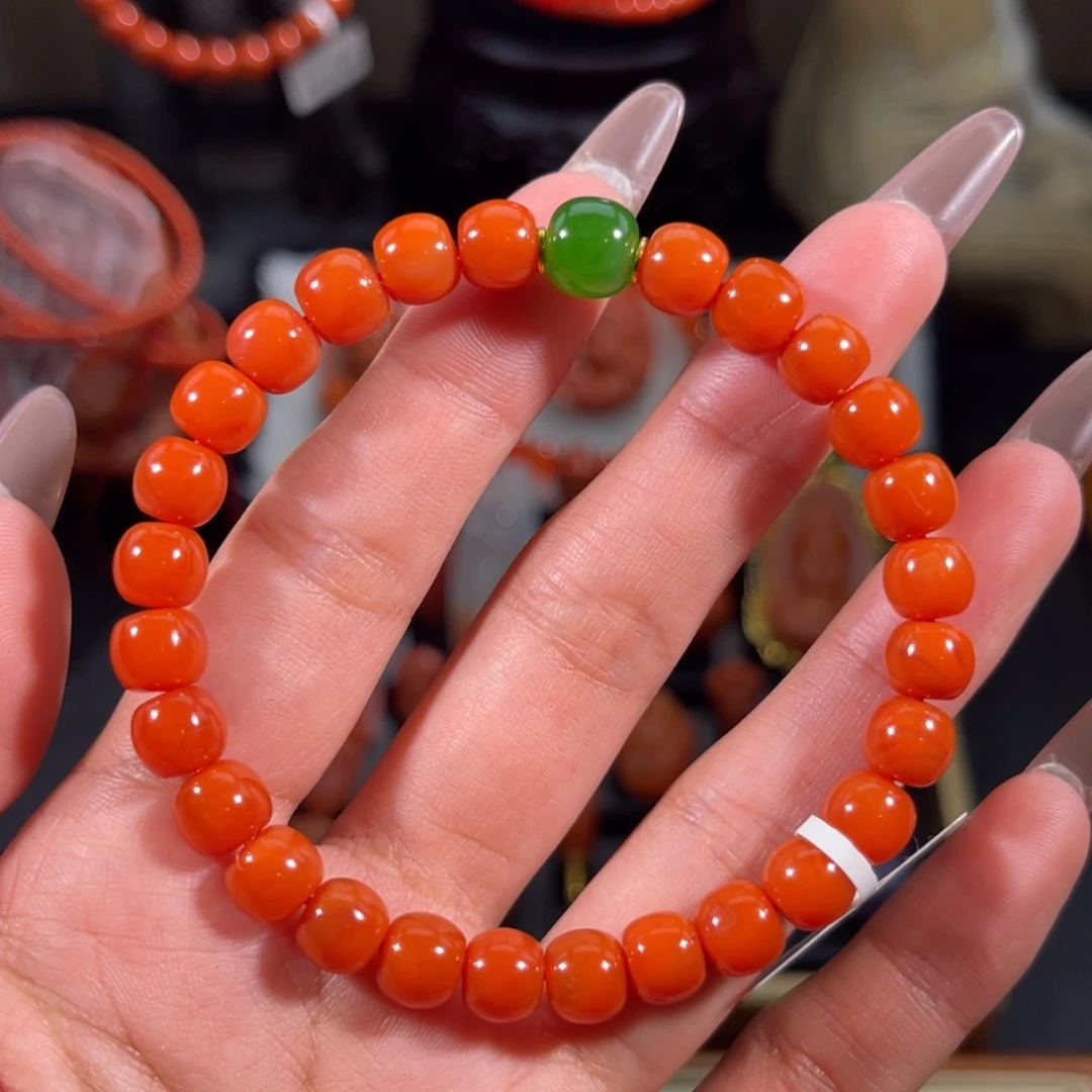 南红玛瑙未镶嵌老形手串7+