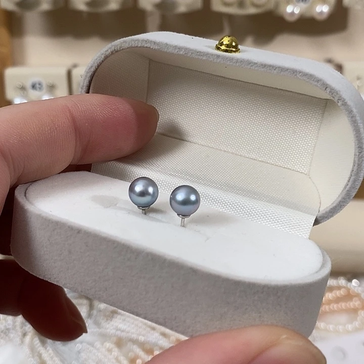 耳饰淡水珍珠银S925镶嵌