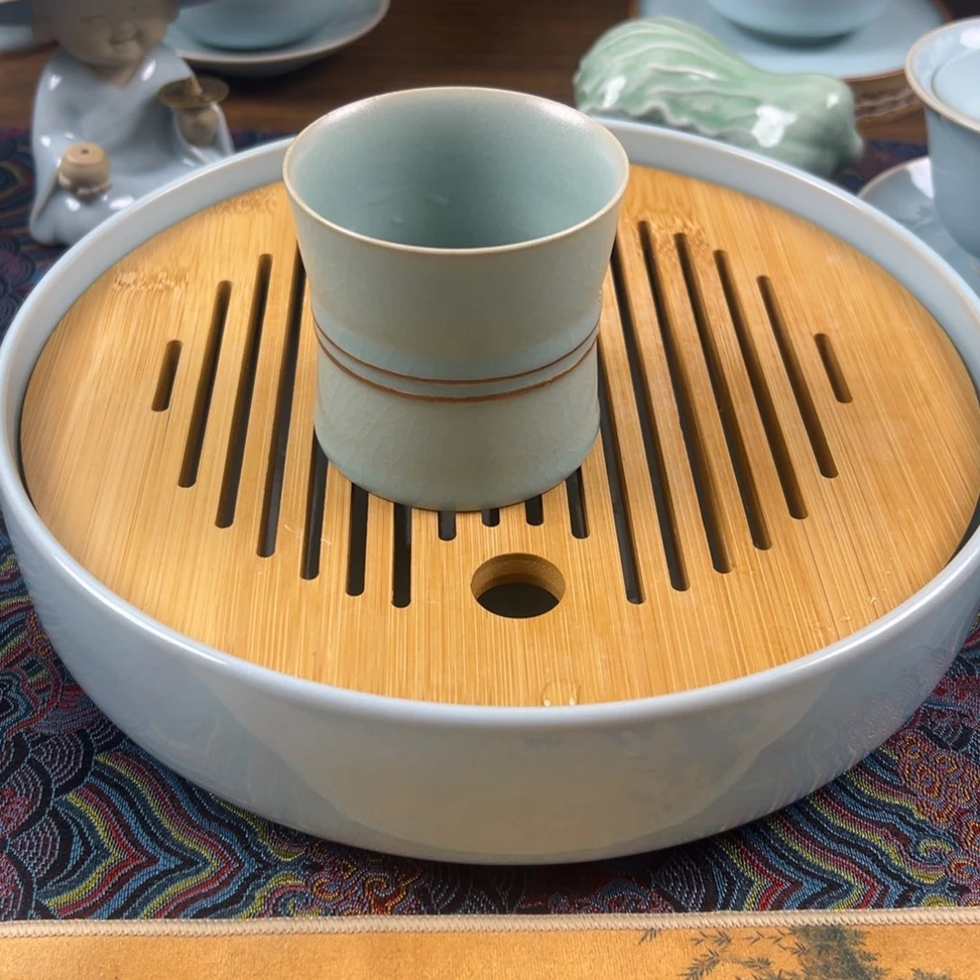 夏***生杯子瓷原矿釉釉水竹节杯