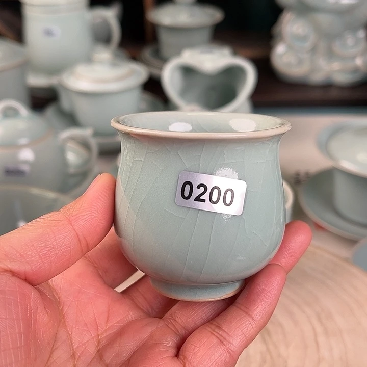 杯0200大瑕 原产地青鸾汝瓷原矿釉