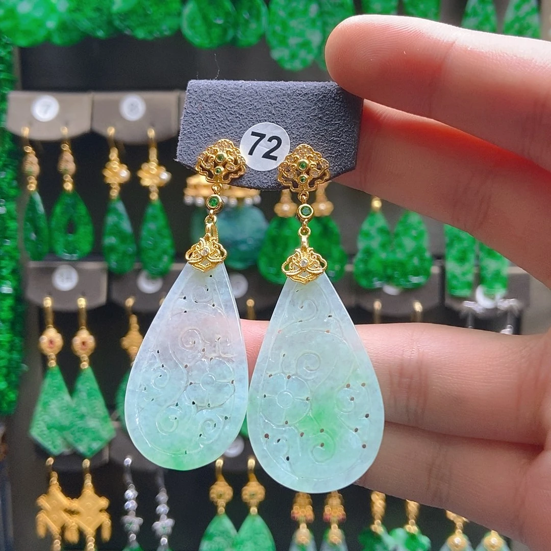 翡翠未镶嵌耳饰翡翠