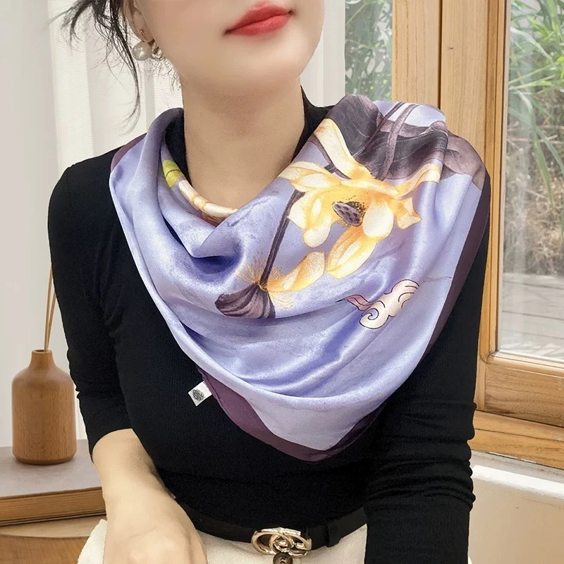 【出水芙蓉】高档丝巾围巾SJ022女时尚百搭高级感70