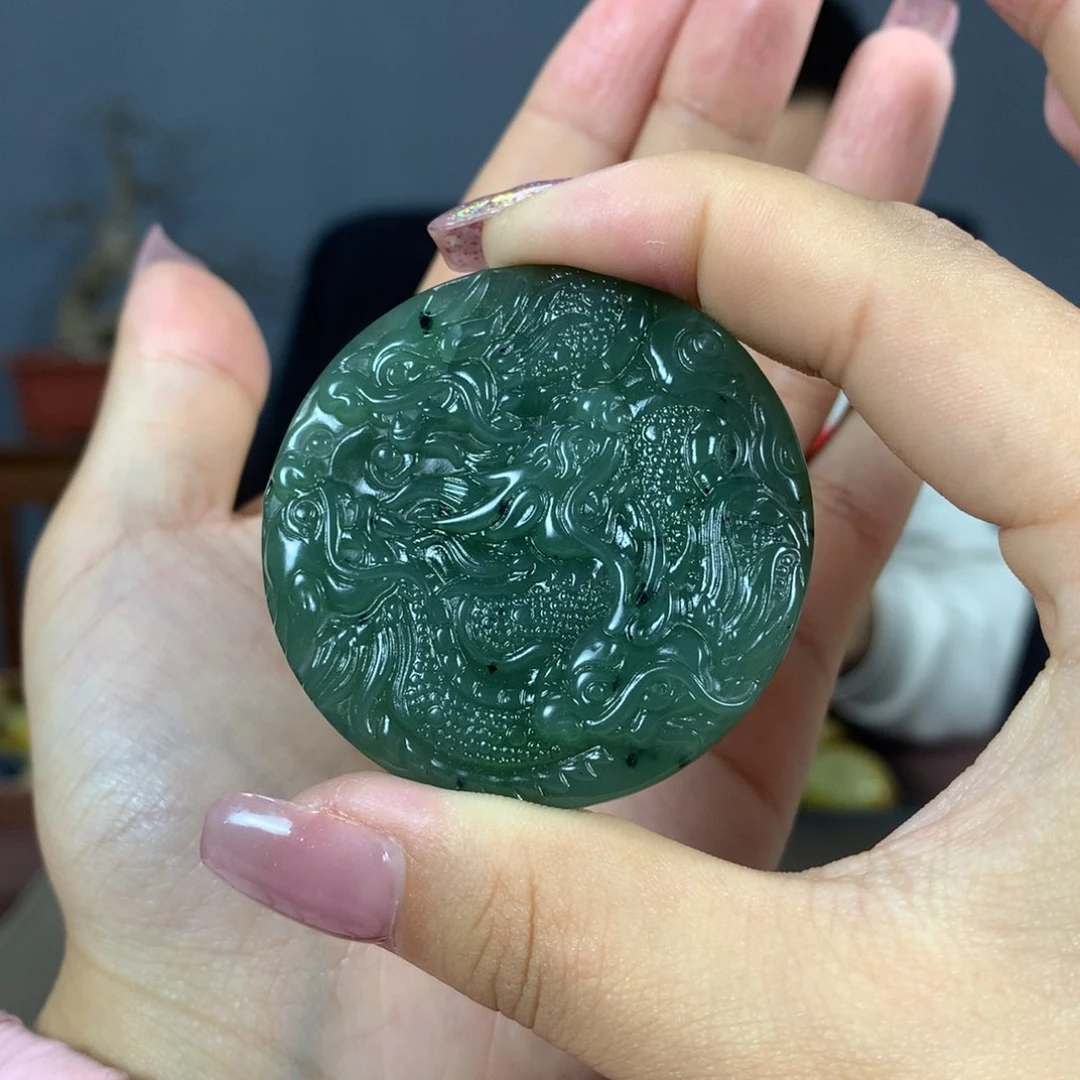 和田玉吊坠(不含链)未镶嵌深****蓝