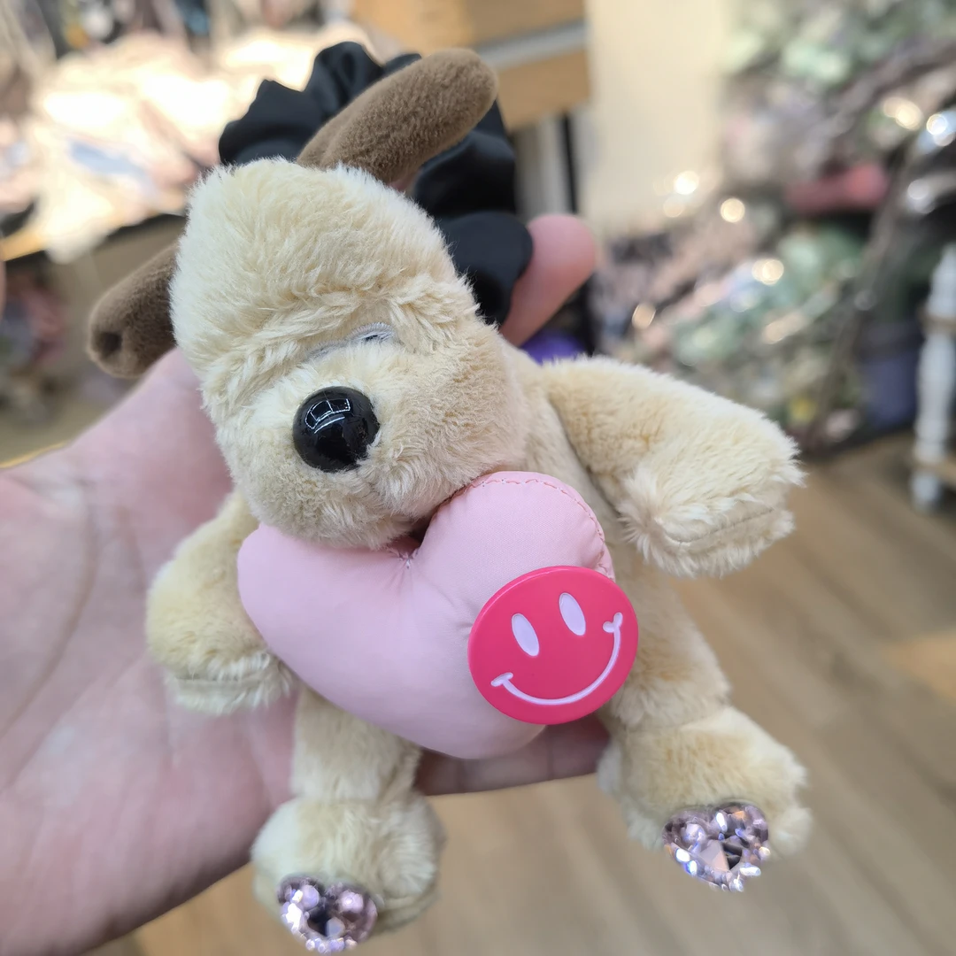 D039粉色爱心狗狗发圈啊边夹