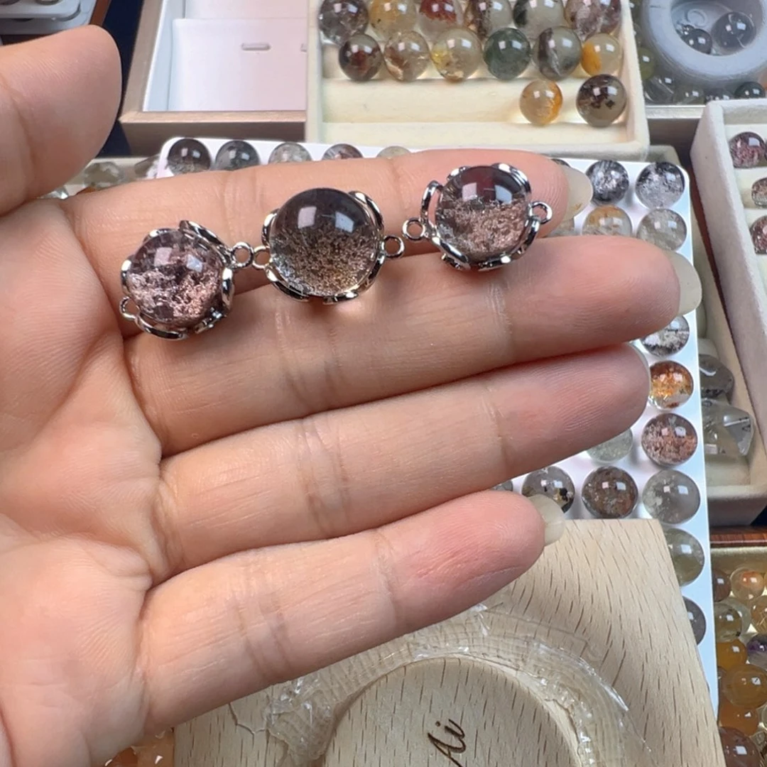 远***冰手链银S800镀金镶嵌水晶