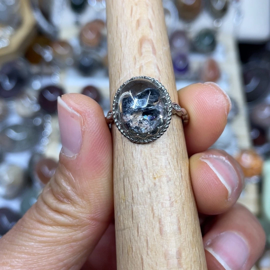 【闪购商品】银S925镶嵌珠宝半成品水晶戒指