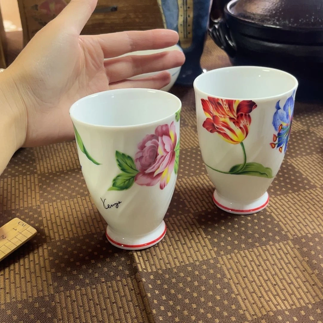 瓷片高田贤三花朵马上杯40