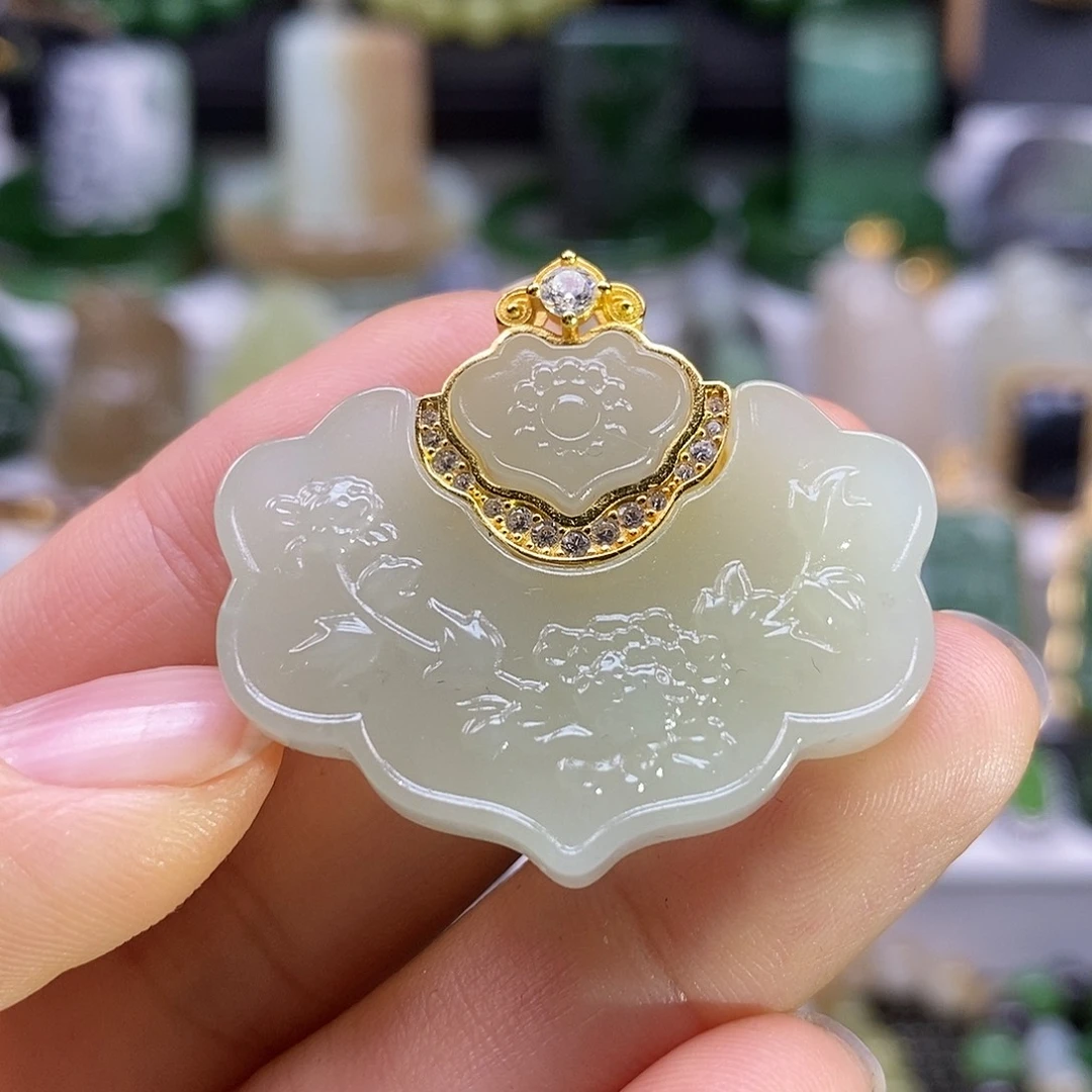 和田玉银S925镶嵌颈饰