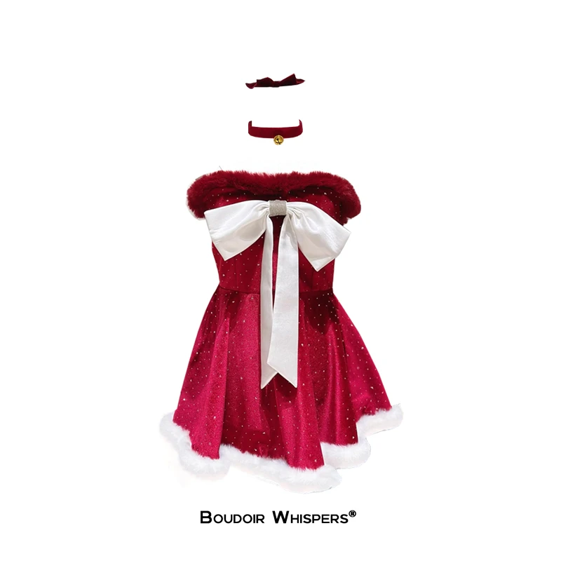[圣诞甜心] BOUDOIR WHISPERS｜圣诞连衣裙性感蝴蝶结甜美收腰裙子