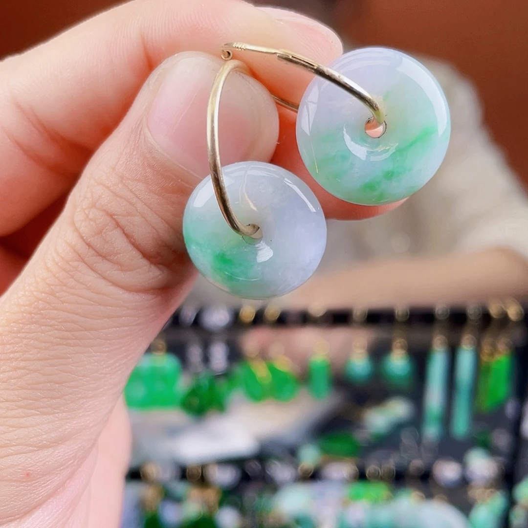 翡翠未镶嵌耳饰饰品