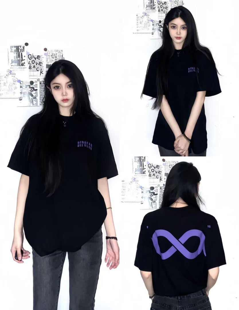 无限循环重磅胶印宽松美式短袖男女同款