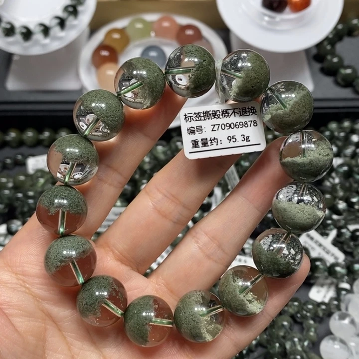 手链水晶未镶嵌绿幽灵聚宝盆手链