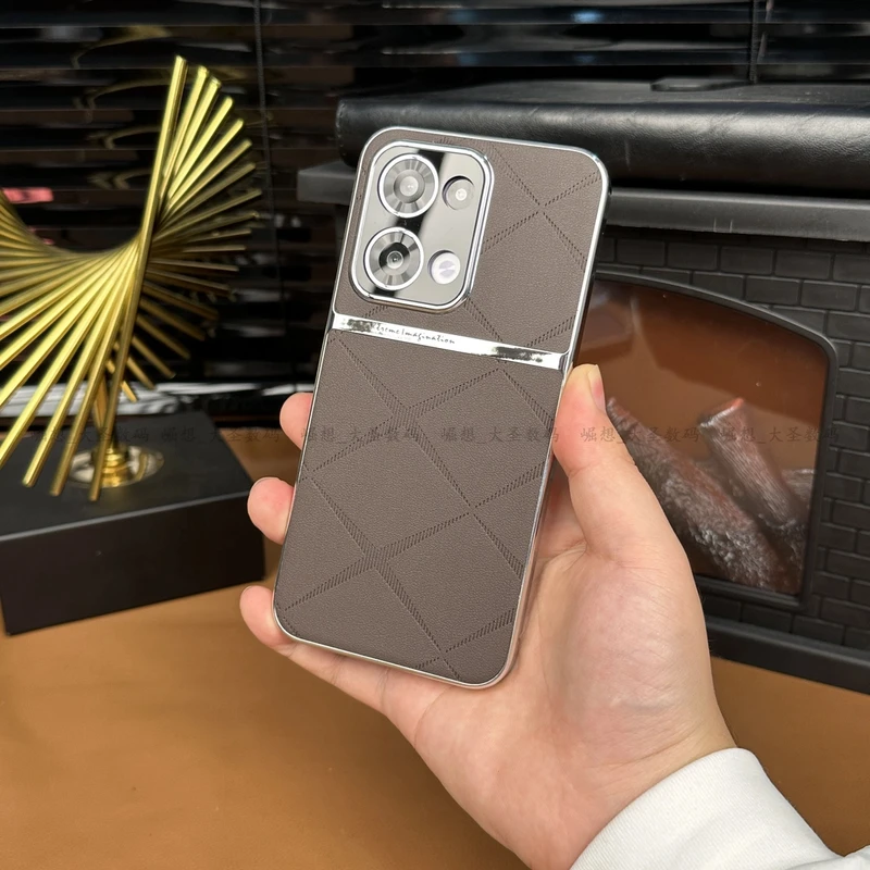 【轻奢星芒素皮+金属烤漆镜头圈】适用OPPO Reno13手机壳高端商务