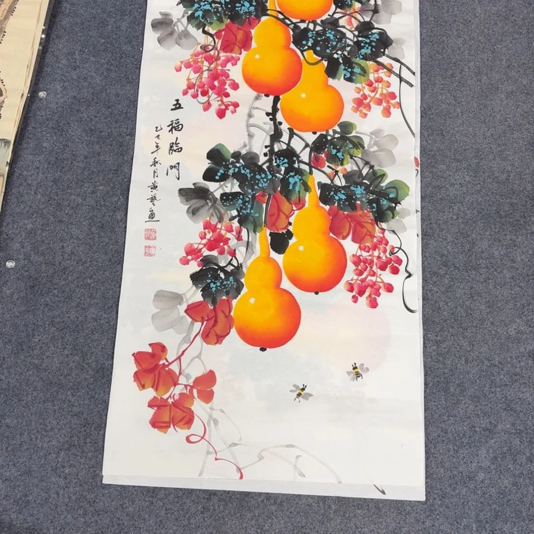 国画100×50手绘画画画