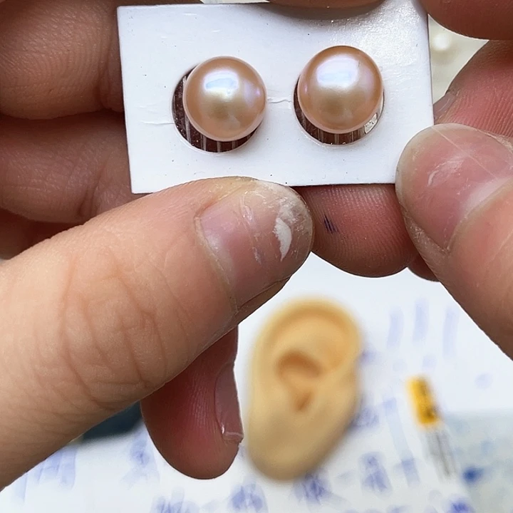 淡水珍珠耳饰银S925镶嵌梅