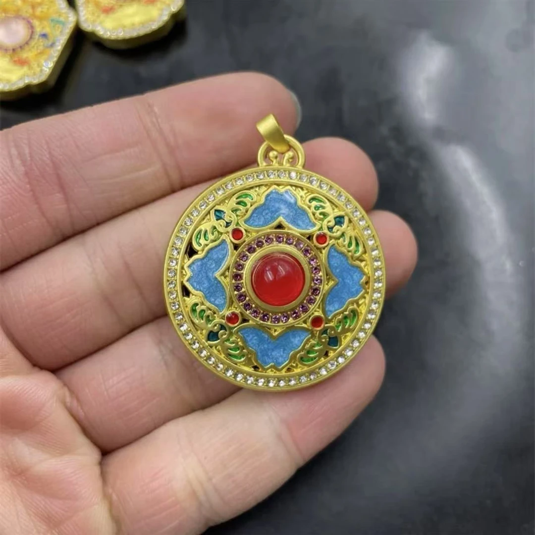 天然珠宝玉石罗盘吊坠FG226