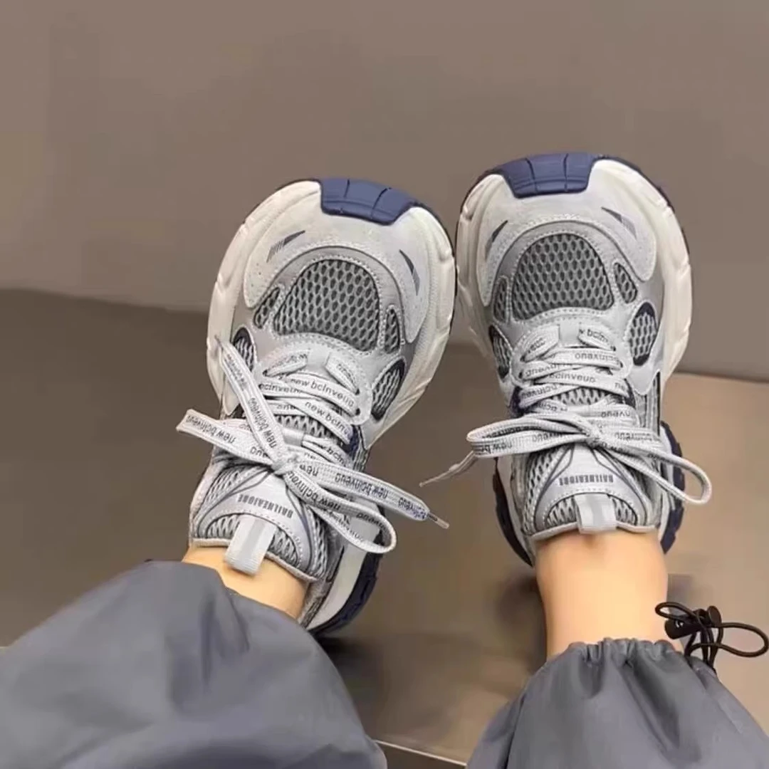 露思同款小怪兽新老爹鞋2025秋季新款松糕底时尚系带款洋气休闲鞋