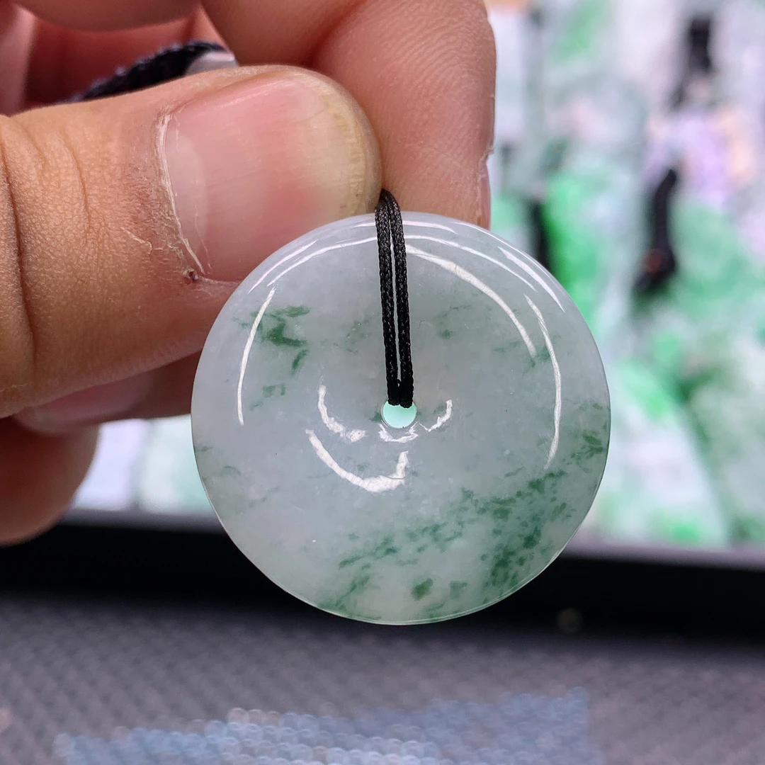 天然A货翡翠平安扣吊坠挂件30-5.1