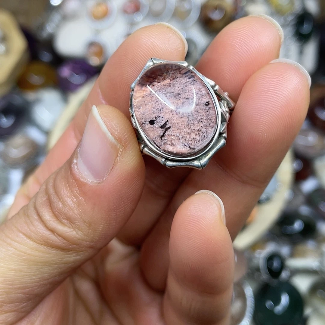 【闪购商品】银S925镶嵌珠宝半成品水晶戒指